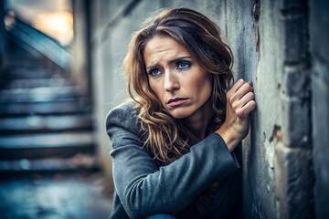 Obraz premium Woman Feeling Sad and Alone.