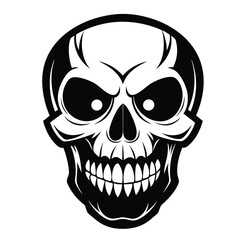 Halloween Skull Silhouette Vector illustration