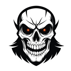 Halloween Skull Silhouette Vector illustration