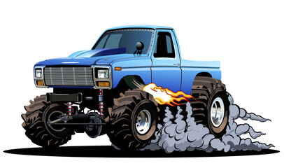Cartoon Monster Truck isolated on white background