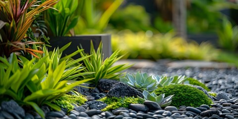Create a droughtresistant urban garden with wate. Concept Drought-Resistant Plants, Urban Garden Design, Water-Saving Tips, Sustainable Landscaping