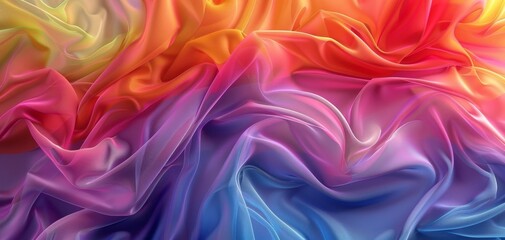 Obraz premium Abstract rainbow fabric background with vibrant colors.