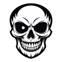 Halloween Skull Silhouette Vector illustration
