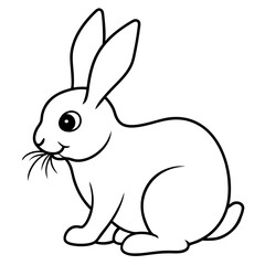 Obraz premium Charming Vector Illustration of a Rabbit Eating Grass