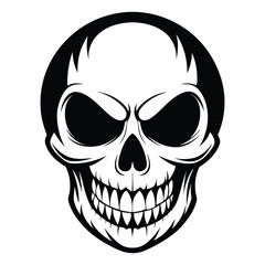 Halloween Skull Silhouette Vector illustration