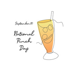 line art of National Punch Day good for National Punch Day celebrate. line art.