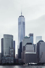 View Of The One World Trade Center and Manhattan Skyline From the Hudson