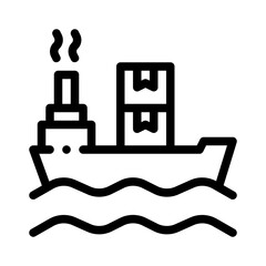 cargo ship line icon
