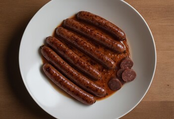 Healthy Breakfast Option, Sausage and White Plate