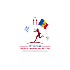 Vector illustration of Moldova Independence Day social media feed template