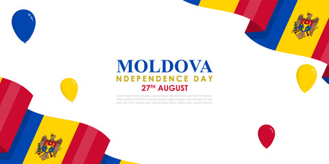 Vector illustration of Moldova Independence Day social media feed template