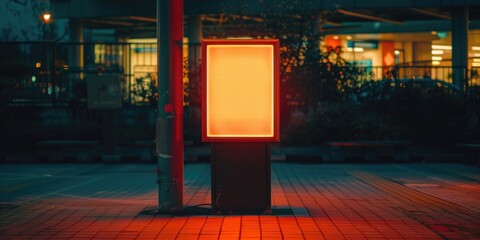 A single red light illuminates the darkness