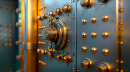 Close-up of a Vault Door with Intricate Details