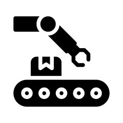 industrial robot glyph icon