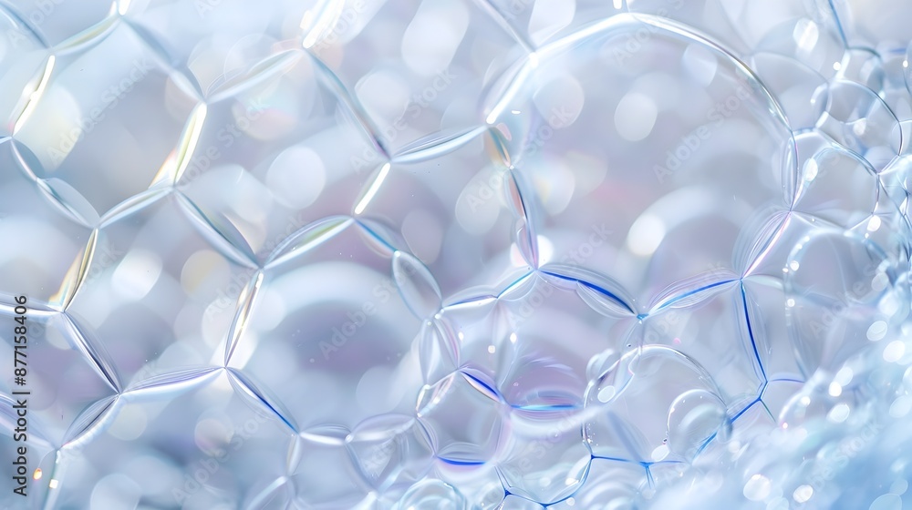 Poster captivating icy crystal lattice pattern - frosty geometric hexagonal texture art