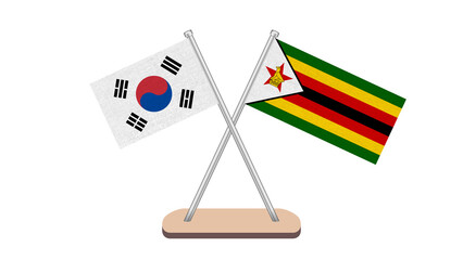 South Korea Zimbabwe Flag