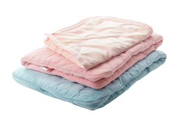 Soft and cozy folded blankets in pastel colors, perfect for home decor, bedding, and warmth. Ideal for bedrooms and nurseries.