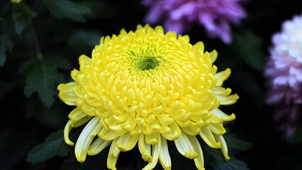 Obraz premium Chrysanthemum morifolium also known as florist's daisy and hardy garden mum. 