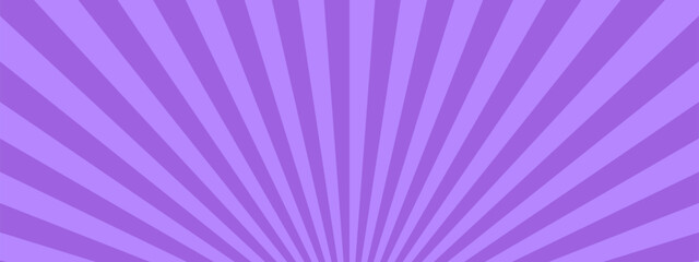 シンプルな集中線　サンバースト　紫　パープル　素材　バナー　背景　横　横長  バナー