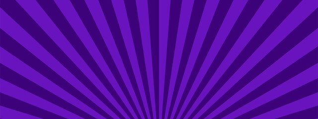 シンプルな集中線　サンバースト　紫　パープル　素材　バナー　背景　横　横長  バナー