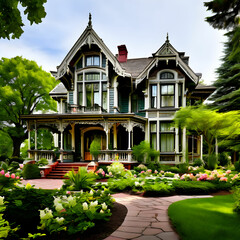 Classic house, Victorian style with intricate architecture
AI Generated