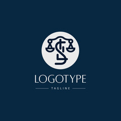  Law logo with letters S and L in vector.