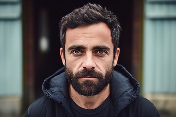 Fototapeta premium Portrait of a handsome man with a beard and moustache