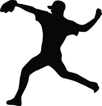 recommend clip art: full body baseball player silhouette illustration