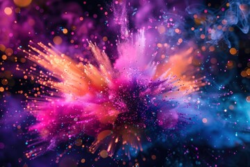 Vibrant burst against dark backdrop
