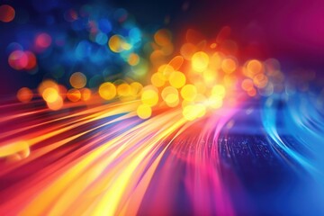 Vibrant Light Trails: Abstract Background with Colorful Glowing Illumination