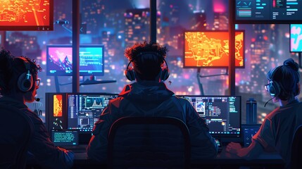 Streamer interacting with their audience through a webcam, with chat messages visible. Cartoon illustrations vectors Generative AI