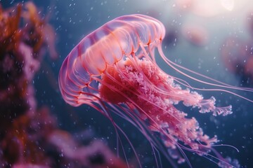 Obraz premium Ethereal Pink Jellyfish
