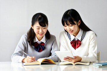 Close-up of Asian Students Engaged in Study Session
