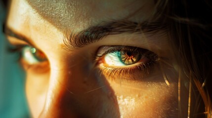 A female model facing the camera, model with beautiful face for cosmetics, isolated blank background