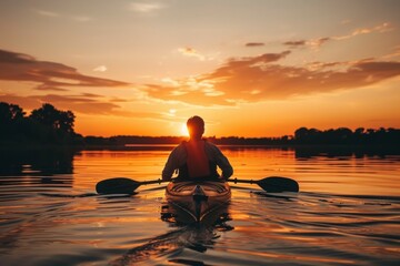 Serene Kayaking at Sunset