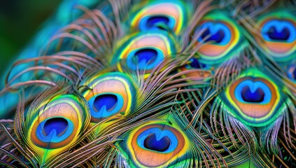 Peacock Feathers in Vibrant Hues