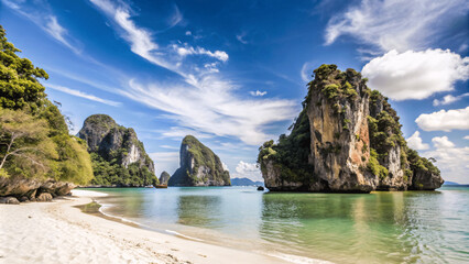 Naklejka premium beach in thailand summer travel vacation background