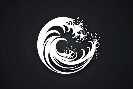 Wave Illustration on Black Background