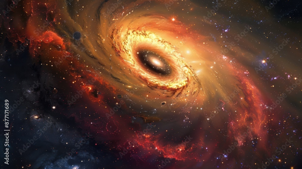 Canvas Prints cosmic portal: captivating view of a distant galaxy with a central black hole