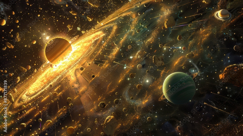 Canvas Prints cosmic creation: artistic interpretation of the solar system formation