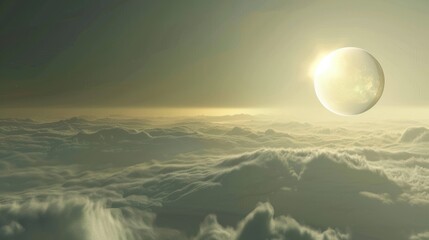 Mystical Beauty of Venus: Tranquil Scene of Planet with Thick Cloud Cover and Bright Surface