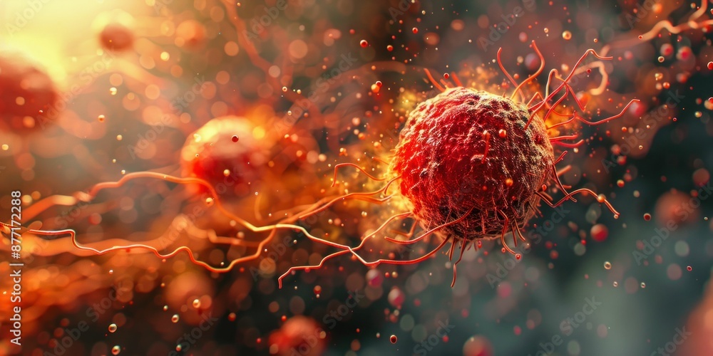 Aufkleber abstract representation of a virus particle. generative ai