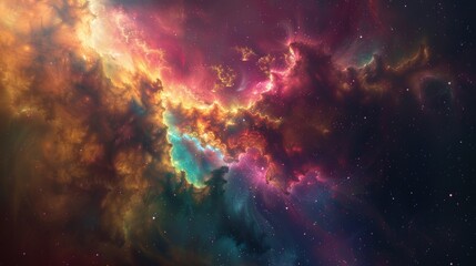 Fototapeta premium Stellar Symphony - Stunning Display of New Stars Forming in a Vibrant Nebula