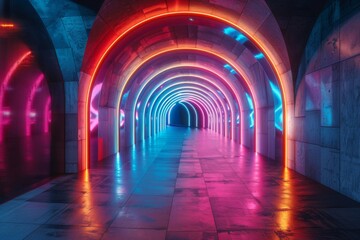 Futuristic Neon Tunnel
