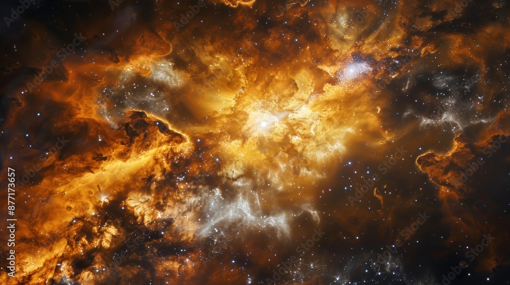 Wall mural cosmic creation: mesmerizing view of a stellar nursery teeming with new stars forming in deep space