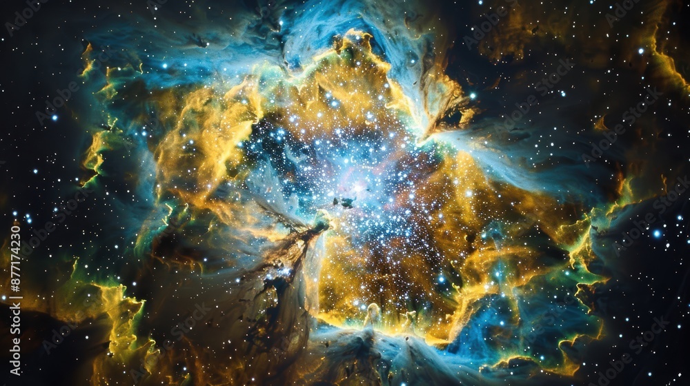 Poster captivating image of the crab nebula featuring its pulsar at the center