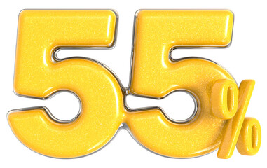 55 Percent 3D Render Yellow