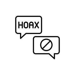 Fototapeta premium Hoax chat outline icons, minimalist vector illustration ,simple transparent graphic element .Isolated on white background