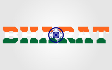 Bharat word with map concept vector image