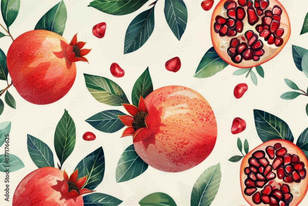 Sticker Pomegranate fruit pattern: pomegranate